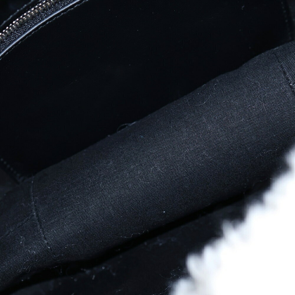 BALENCIAGA Leather Fur Shoulder Bag White - Picture 4 of 6